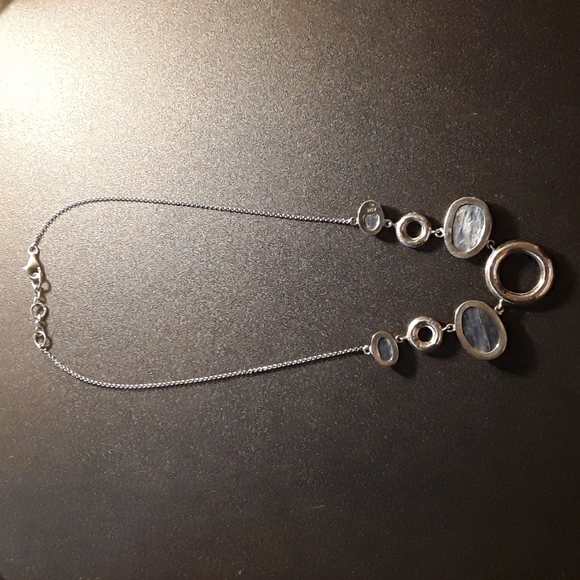 Genuine Adami & Martucci Sterling Silver Kyanite and Circle Necklace 18" - Picture 5 of 10